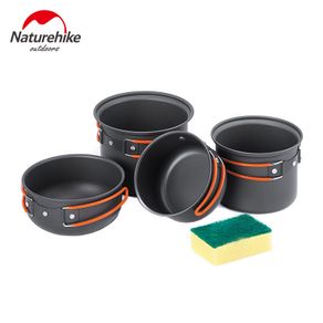 Naturehike 2-3 Person Picnic Pot Outdoor Camping 4 in 1 Camping Pot sets Cookware Portable Pot