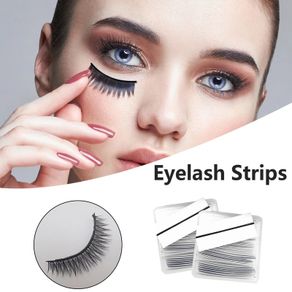 50 Pcs/Box Natural Self-Adhesive Lash Strips / Glue Free Eyelash Sticky Strip / Reusable Lashes Stripes Beauty Tools