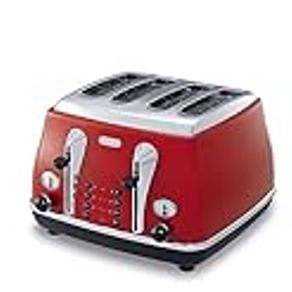 De'Longhi Icona 4-Slice Toaster CTO4003.R, Red