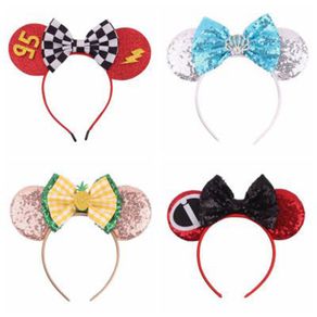 Disney Mickey ear headband sequined bowknot cartoon head buckle Frozen fruit children Mickey headband Kid hair accessories