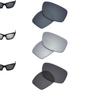 SmartVLT 3 Pairs Polarized Sunglasses Replacement Lenses for Oakley Fives Squared-Black Shield & Silver & Solid Black