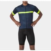 Quick Dry Mountain Bike Breathable  Short Sleeve Blue Cycling Jersey And Bib Shorts Set For Men