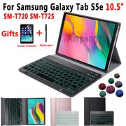 Light Backlit Keyboard Case for Samsung Galaxy Tab S5E 10.5 2019 T720 T725 SM-T720 Tablet Leather Cover Funda Bluetooth Keyboard