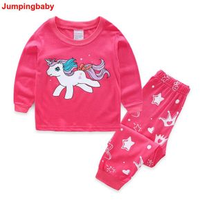 2021 Girls Pajamas Unicorn Pijama Unicornio Sleepwear Set Pyjamas Kids Animal Enfant Pijamas Infantil Eenhoorn Baby Girl Clothes