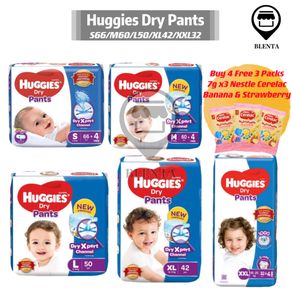 Huggies Diapers Dry Pants S66//M58/L48/XL40/XXL32 🔥SG READY STOCK🔥Drypers Mamypoko PetPet