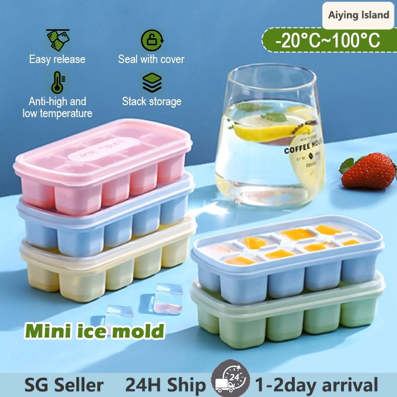 Silicone Freezer Tray Soup 4 Cubes Food Freezing Container Molds With Lid  Frozen Packaging Box