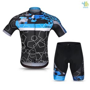 [BF Lowest] Lixada Men Cycling Jersey Set Breathable Quick-Dry Short Sleeve Biking Shirt and Gel   Padded Shorts MTB Cycling Outfit Set