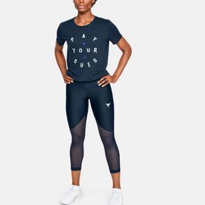 UA X Project Rock Dues Graphic T-Shirt- Women (Navy) 1346822-408