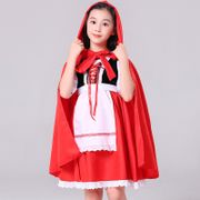 Halloween Carnival Night Costume Children cosplay Green Fairy Tale Character Little Red Riding Hood Princess Dress shs