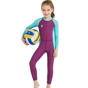Kids Girls Boys Diving Suit Neoprenes Wetsuit Children For Keep Warm One-piece Long Sleeves UV Protection
