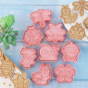 8pcs/set Insect series cookie cutter Cartoon bee butterfly Dragonfly snail biscuit mold steamed bread cake decoration mold DIY Baking Tool