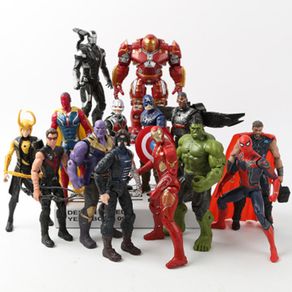 17cm Marvel Spiderman Hulk Ironman Anime Action Figure Toy
