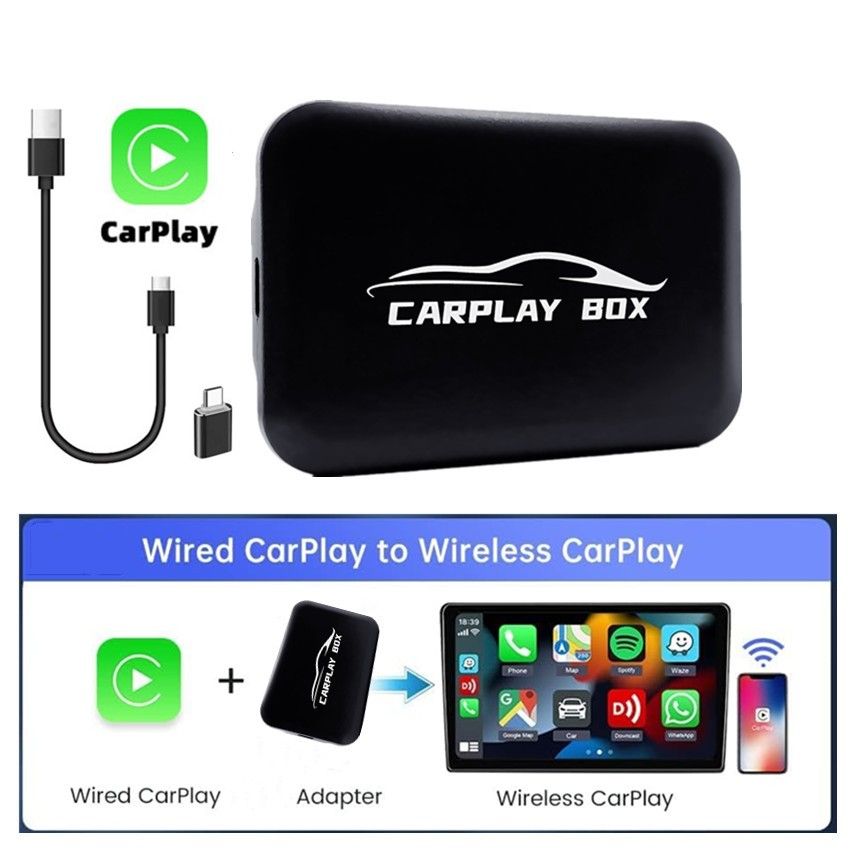 𝑪𝒂𝒓𝒍𝒊𝒏𝑲𝒊𝒕 5.0]CarlinKit 2 Air - Wireless Apple CarPlay & Android  auto Dual-Compatibility Dongle - 2-Channel Wired to Air Adapter Waze  Spotify 5.8Ghz WiFi BT Siri GPS Auto-Connect