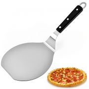 Anti Scalding Pizza Shovels Wooden Handle Round Paddle Spatula Stainless Steel Cake Pastry Baking Tool Kitchen Accessories