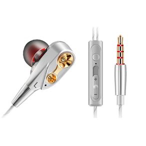 QKZ CK8 Earphone Double Unit Drive 3.5mm In Ear Headset Dual-Dynamic HiFi Wired Gaming Music Microphone Earbuds 4 Colors