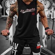 Workout Gym Mens Tank Top Muscle Sleeveless Vest Sportswear Shirt Stringer Casual Vest Bodybuilding Cotton Fitness Singlets