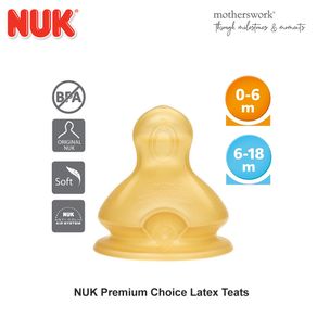 NUK Premium Choice Wide Neck Latex Teat (2pcs)