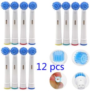 12pcs Battery Tooth Brush Heads Replacement for Oral B Dual Clean Complete Soft Bristles Toothbrushes Heads