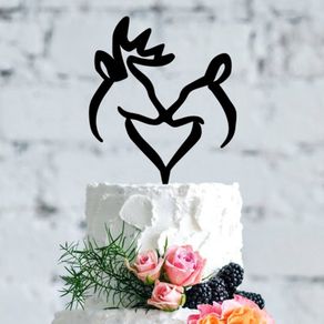 Buck and Doe Heart Wedding Cake Topper Romantic Deer Wedding Cake Topper Hunter Theme Wedding Cake Topper