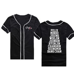 Stray Kids Women Jersey Baseball Button Down T Shirts Short Sleeve Hipster  Hip Hop Sport Jersey Shirt - T-shirts - AliExpress