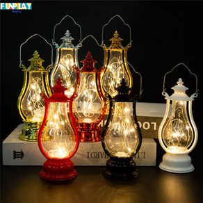 Ramadan Lamp Luminous Portable Pony Lamp Candle Lamp Creative Retro Small Oil Lamp Led Wind Lamp Ornament future