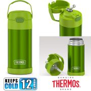 BN: Thermos Funtainer 12 ounce Stainless Steel Vacuum Insulated Straw Kids Bottle Lime Green