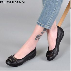 Plus Size 34-43 Women Boat Shoes Metal Pumps Med Heels Dress Shoes