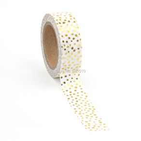 NEW 1X Small Dots Shiny Gold Blocking Washi Paper Masking Tape Party Decorative Stickers Diary Deco Scrapbooking Sticker Gift