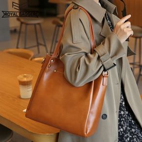 Royal Bagger Genuine Cow Leather Women Big Capacity Tote Bag Girls Fashion  Shoulder Bag Handbag for Ladies Totes Prices and Specs in Singapore, 12/2023