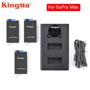 3PCS 1400mAH Go Pro MAX Battery + Dual Slot LCD Battery Charger For Hero GoPro 8 Max Sport Camera Accessory