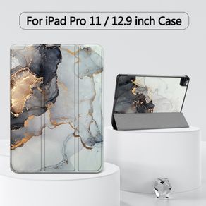 MTT Case For iPad Pro 11 12.9 Tablet 2021 PU Leather Flip Magnetic Stand Smart Cover Marble Print Protective Funda Tablet Case