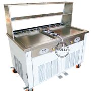 Double Big Square Pans With 11 Tanks Of Fried Ice Cream Roll Machine