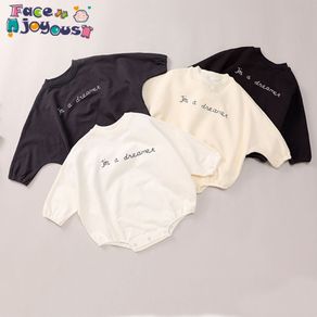 Baby Boys Letter Clothing Cotton Long-Sleeved Jumpsuit