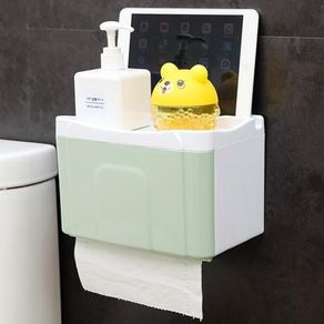 Bathroom Toilet Tissue Box-Free Punched Creative Waterproof Cute Multi-functional Wall Hangers Roll Stand Household Paper Extraction Box