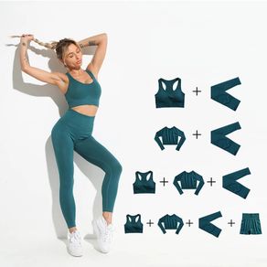 2021 Seamless Yoga Set Women Sport Set Workout Clothes for Women Sportswear Outfit Gym Clothing Suit Women