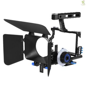 Andoer C500 Aluminum Alloy Camera Camcorder Video Cage Rig Kit Film Making System w/ Matte Box + Follow Focus + Handle +   A0220