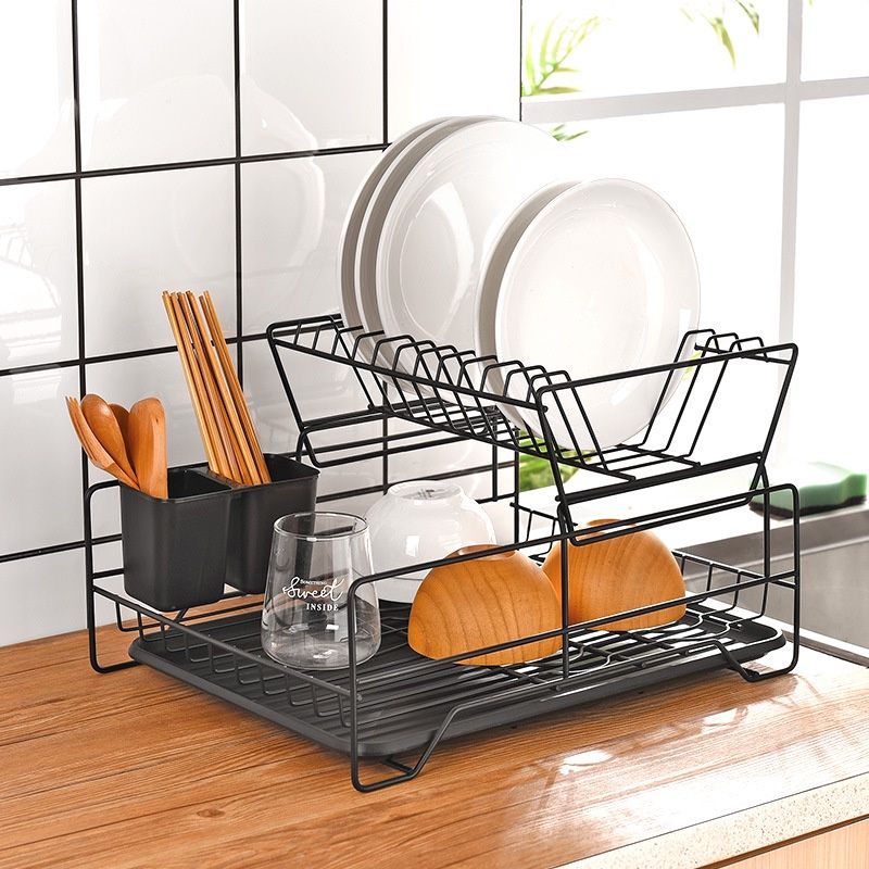 Dish Rack Drainer Kitchen Sink Holder Drain Drying Plastic Shelf Storage Counter  Plate Tray Stand Cup Draining Drainers Sponge - AliExpress