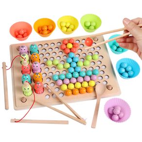 Treeyear Wooden Fishing Game Montessori Toys for Toddlers Magnetic  Boat-Shape Fishing Toy Fine Motor Skill Learning