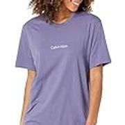 Calvin Klein Women's Structure Lounge Short Sleeve Crew Neck T-Shirt, Bleached Denim, L