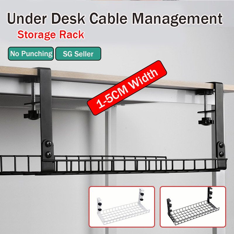 No Drilling Extendable Under Desk Cable Management Metal Cable Tray Under  Desk with Clamp Retractable Power Strip Cord Holder - AliExpress