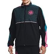 Under Armour Men's UA Run Anywhere Storm Jacket Track Running, Black / Electro Pink - 001, X-Large
