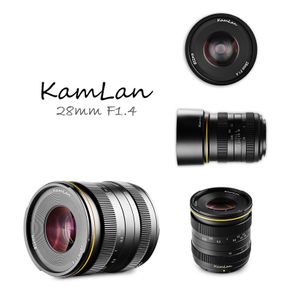 Mirrorless Camera Lens Kamlan 28mm F1.4 Wide Angle APS-C Large Aperture Manual Focus Lens for Canon EOS-M /E mount /Fuji/M4/3