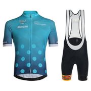 Quick Dry Mountain Bike Breathable Short Sleeve Blue Cycling Jersey And Bib Shorts Set For Men Professional team riding suit