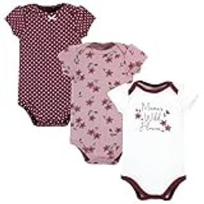 Hudson Baby Unisex Baby Cotton Bodysuits, Plum Wildflower, 18-24 Months, Plum Wildflower, 18-24 Months