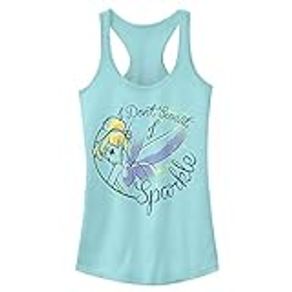 Disney Junior's Tinker Bell Sparkle Magic Slim Fit, Scoop Hem Racerback Tank, Cancun