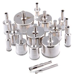 ✇16 Pcs Drill Bit Sets Diamond Coated Glass Accessories Power Tools Tile Marble Ceramic Hole Saw Drilling 6-50mm