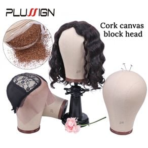 Cork Canvas Block Head Mannequin Head Wig Display Styling Head