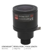 HD CCTV Lens 3.0MP  M12  2.8-12mm Varifocal cctv IR  Lens,F1.4,manual focus zoom,view angle 90~28 degree