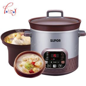 DMWD 1.5L Electric Mini Slow Cooker Stew Soup Porridge Health Pot Time  Control Ceramic Baby Food Cooking Machine Meal Steamer EU