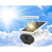 2.0MP Solar Powered IP Camera 1080P Outdoor Waterproof CCTV Security WiFi Cam Rechargeable Battery Support Alexa Google Home